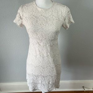 Minkpink White Delicately Detailed Lace Short Sleeve Dress